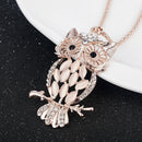 2019 Hot Women Necklace Jewelry Crystal Owl Pendant Long Chain Animal Necklace