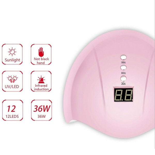 Mini 5B 36W 12Leds Led Nail Dryer Uv Lamp Light Nail Gel Phototherapy Machi V9R9