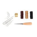 12pcs Hand Sewing Needles Waxed Thread Awl Thimble DIY Leather Repair Tool