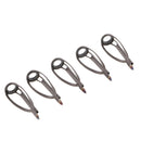 5pcs Fishing Rod Guides Tips w/ Ceramic Eye Ring Spinning Rod Part Top Rings