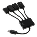 4 in 1 Micro USB HUB Adaptor with Powered , Charge OTG Host Cable Cord Adapter