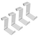 4pcs Stainless Steel Door Hook Z Type Kitchen Bathroom Hooks Clothes Holder