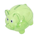 Plastic Collectible Piggy Bank Coin Savings Money Cash Box Clear Green