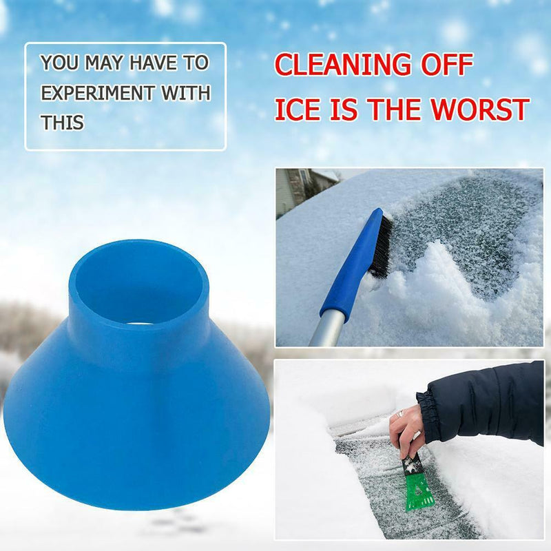 Cone Shaped Magic Car Windows Snow Remover Shovel Ice Scraper (7.5cm Blue)