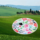Round Print Tassel 150 cm Dia. Polyester Yoga Beach Mat Towels (White)