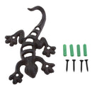Iron Wall Art Ornament Geckos Lizard Hanger Hook Home Garden Decoration Gift