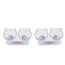 2Pieces Cat Kitty Elevated Bowls Raised Feeder W/