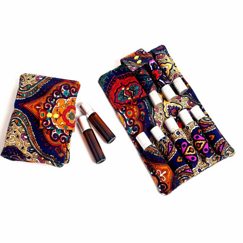 10ml 6 Roller Essential Oil Diffuser Carry Case Tote Aromatherapy Canvas Bag N3c