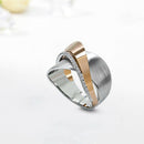 Creative Zircon Bow Cross Geometric Ring for Women Valentine Jewelry (7) A