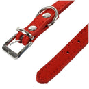 Pet Dog Cat Leatherette Crystal Rhinestone Collar Size S - Red
