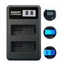LP-E8 Battery Dual Charger LCD USB Input Portable For Canon EOS 550D 600D 650D