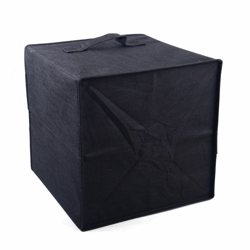 BLACK Square Foldable Fabric Storage Box Collapsible Home Clothes Organizer Cube
