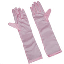 Pink Pleat Satin Long Bridal Gloves