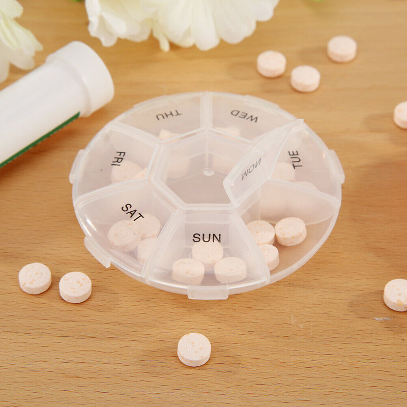 7 Grids 7 Days Weekly Pill Drug Box Medicine Tablet Dispenser Splitter Case