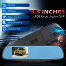 3.5 inch 1080P Car DVR Rear View Mirror 100 Degree Dash Cam (w/ TF Card)