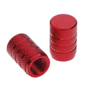 4Pcs Aluminium red car tyres valve stems air dust cover screw cap accessories FT