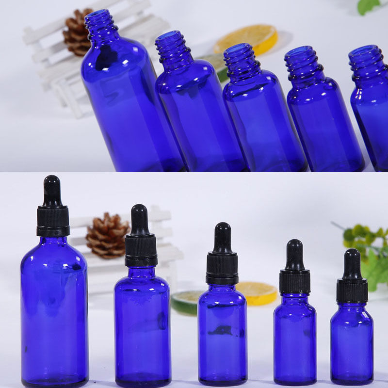 50ML Blue Glass Bottles Eye Dropper For Essential Oil Aromatherapy 1PC Pr k S6E3