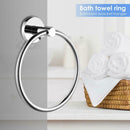 Stainless Steel Round Style Wall Mounted Towel Ring Holder Hanger Bathroom