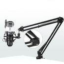 Adjustable Microphone Mic Boom Scissor Arm Stand Set - Black