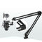 Adjustable Microphone Mic Boom Scissor Arm Stand Set - Black