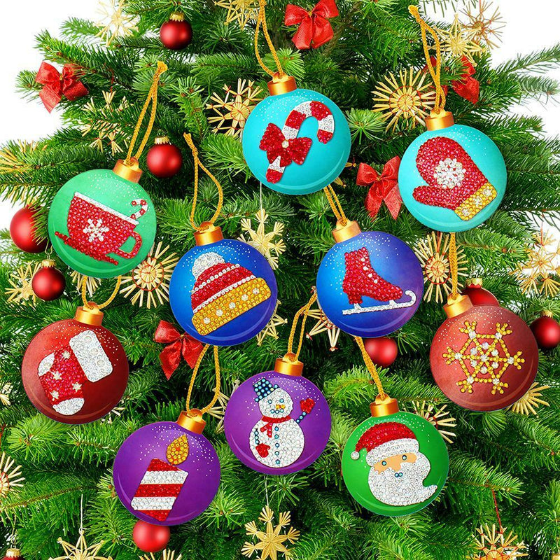 10pcs DIY Diamond Painting Special Shape Christmas Tree Pendants Decoration