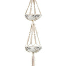 2Pcs Delicate Macrame Double Plant Hanger Indoor Outdoor Hanging Planter Wa