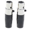 2 x 5 Pin XLR Female Cable Connector, Fit for Microphones, Black and Sliver