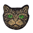 Cat head Embroidery lace applique paillette fabric sweater clothes sequin% JR