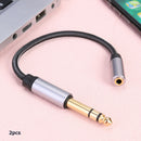 2x 3.5 mm Female to 6.35 mm Male TRS Nylon Braided Headphone Adapter Cables