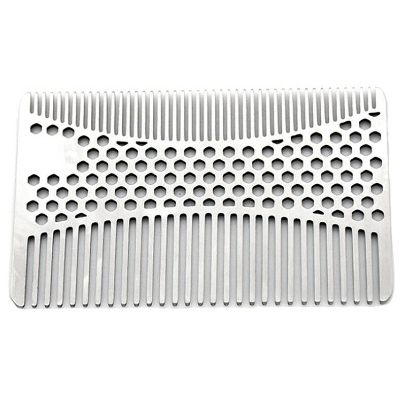 Stainless Steel Mustache Comb Beard Comb For Men'S Shaving Male'S Mustache  O3J2