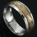 Dragon Scale Dragon Pattern Beveled Edges Celtic Rings Jewelry Wedding Band I9R5