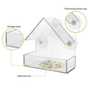 Clear Glass Window Hanging Bird Feeder House Table Seed Peanut Hotel Suction Gw