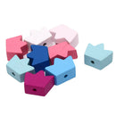 30PCS Multicolour Crown Wooden Spacer Beads Making Craft DIY Jewelry Findin-OZ