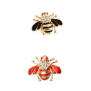 2Pcs Women Men Crystal Animal Honey Bee Brooch Pin Lapel Broach Jewelry Gift