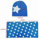 Kids Boys Girls 2Pcs Set Stars Prints O-ring Scarf Neckerchief+Cute Beanies R4E5
