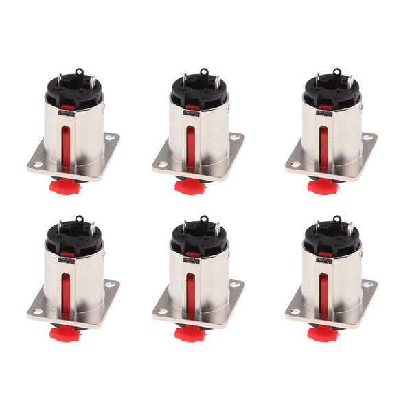 6 Pieces 6.35mm 1/4 Inch Female Stereo Audio Socket Connector Locking Style