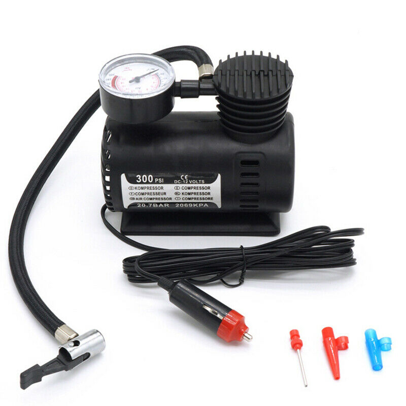 12V 300PSI Car Mini Portable Air Compressor Electric Tire Inflator Pump w/Gauge
