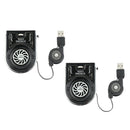 Set of 2 Portable Laptop Cooler Fan Fan LED External Cooling USB Powered