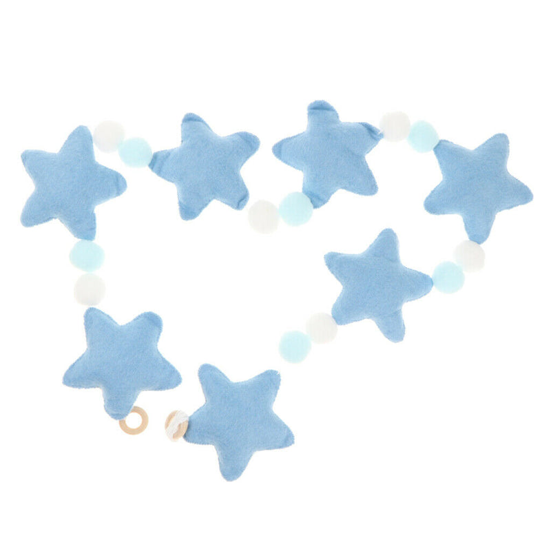 Pompoms Balls Star Garland Wall Hanging Ornament Canopy Crib Tent Decor Blue