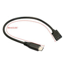 30cm Black PVC Type C-USB 3.1 Male To Female Charging Data