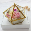 Glass Ring Box Wedding Jewelry Case Immortal Flower Glass Cover Creative Ho Y3H4