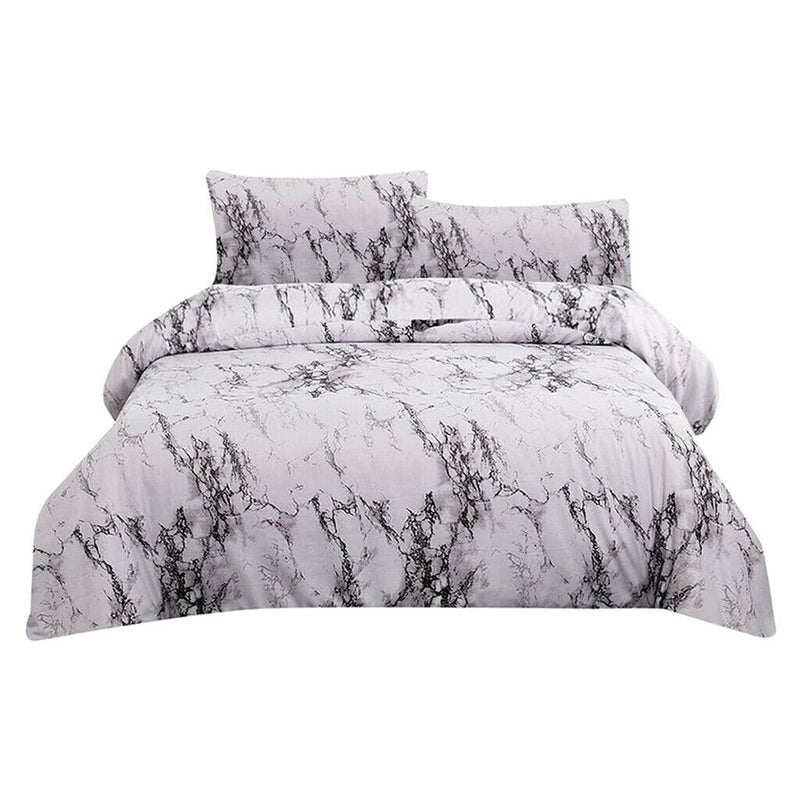 3pcs Marble Style Bedding Set Comforter Cover Pillowcase 100% Polyster Queen