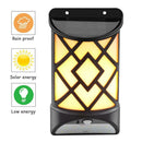 Solar LED Colorful Flame Lamp+LED Motion Sensor Wall Light Garden Yard Lamp