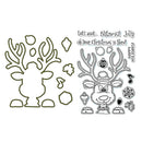 2pcs DIY Cute Christmas Elk Deer Stamp Metal Cutting Die Silicone Seal (C) A