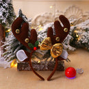 Antler Elk Hair Hoop Headband Red Nose for Xmas Kid Costume Party Prop (A) A