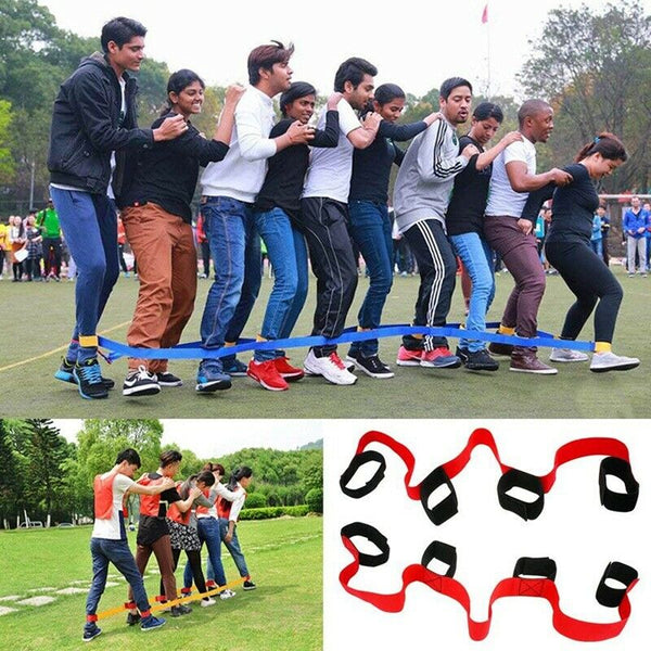 4 Legged Race Bands Outdoor Game Kids Adults Birthday Team Party Games Red O8Y9