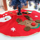 100cm Red Embroidered Non-woven Christmas Tree Skirt Xmas Home Ornament SN9F