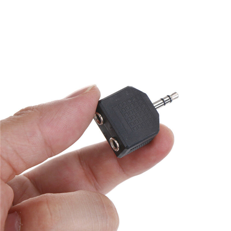 3.5mm Splitter Mono Adaptor Connector 2 Socket To 1 Plug For Mobile Computer  Z