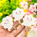 3X White Cloud Self Adhesive Sticky On Hooks Kitchen Bathroom Towel BX