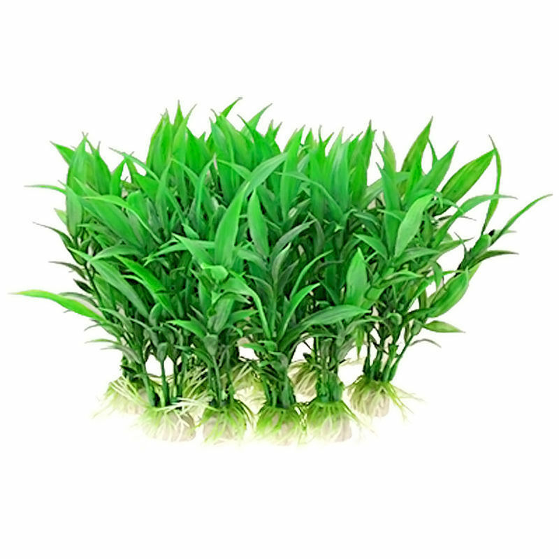 10pcs Artificial Aquatic Plant Plastic Grass   Tank Aquarium Decor-Green